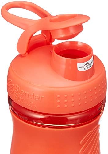 BlenderBottle SportMixer Tritan Grip Shaker Bottle, Coral/Coral, 20-Ounce - Image 3