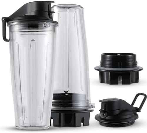 MRX Solutions Personal Cups Adapter fits Vitamix Classic Blenders 5200, 5300, 6300, 6500, 7500, 780 & More + Two BPA-Free 20-oz Insulated Leak-Proof Cups – Not Compatible With Self-Detect Models by MRXSolutions