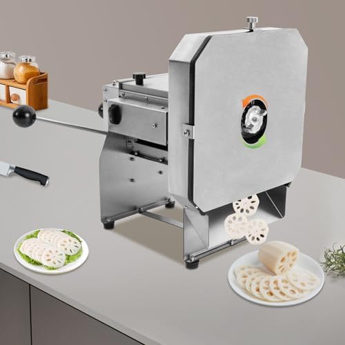 Electric Vegetable Slicer Commercial Fruit Slicer Machine, 0-0.4 Inch Adjustable Thickness, Stainless Steel Vegetable Fruit Cutter for Cabbage, Potatoes, Tomatoes, Lemons - Image 2
