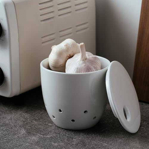 Garlic Storage, Garlic Container with Garlic Plate Grater