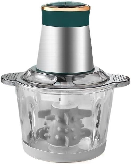 3L Multfunctional Garlic Peeler Household Electric Meat Grinder Garlic Shredder Fruit and Vegetable Chopper Kitchen Tool For Onion, Meat, Nuts, Fruits, Garlic, Vegetables(Green,One knife) by Unknown