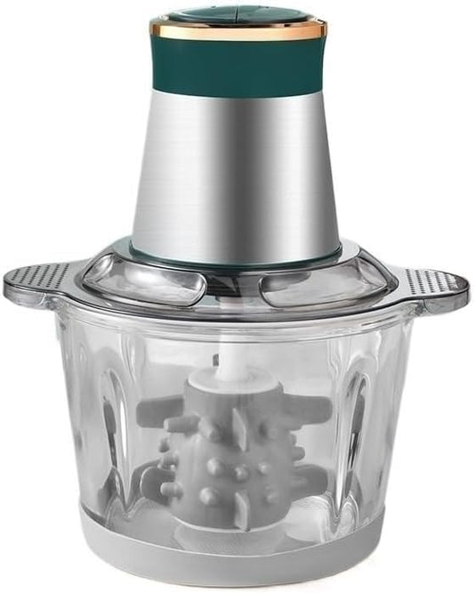 3L Multfunctional Garlic Peeler Household Electric Meat Grinder Garlic Shredder Fruit and Vegetable Chopper Kitchen Tool For Onion, Meat, Nuts, Fruits, Garlic, Vegetables(Green,One knife) by Unknown