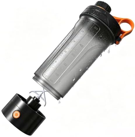 Electric Protein Shaker Bottle, USB-C Rechargeable, 20 oz, Orange-1 - Image 6
