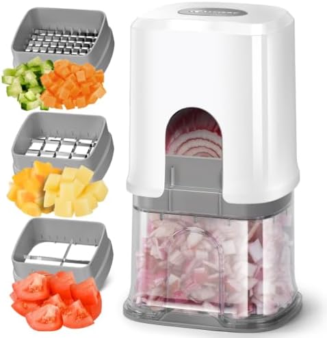 Vegetable Chopper Cube Container, Three Blades, French Fry Cutter