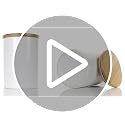 Sugar Ceramic Storage 4 Cup / 1080mL Container w/Bamboo Lid Silicone Seal & Spoon, Modern Abstract Art Design for Flour Coffee Spice Airtight Storage on Kitchen Counter Bathroom Organizer