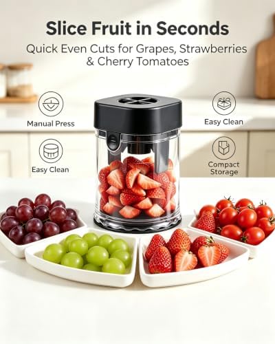 Grape Cutter for Toddlers 1-3 & Baby, Strawberry Slicer, Black - Image 5