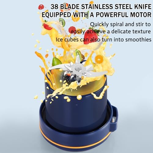 Portable Juice Cup Blender for Smoothies Shakes Fruit Crush Baby Food Maker 43oz 1300ML USB Charging Cordless Powerful Blades Blending Portable Smoothie Blender for Small Ice Kitchen Outdoor - Image 4