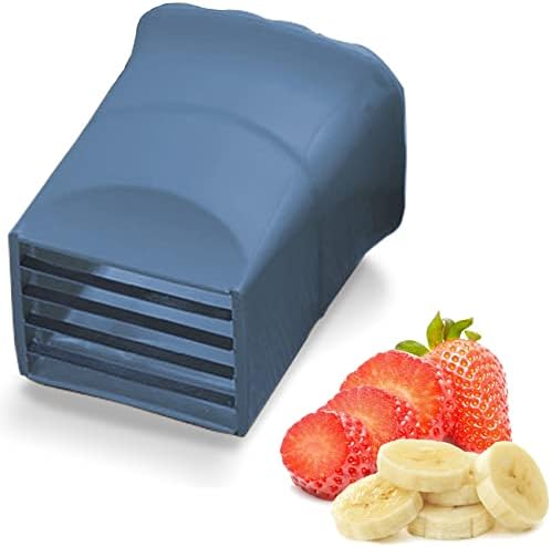 Cup Slicer - [NEW] Fruit Slicers Cup Egg Slicer, Stainless Steel Banana Strawberry Cutter, Quickly Making Soft Fruits, Vegetables Cutting Kitchen Gadget (Blue) by Loodion