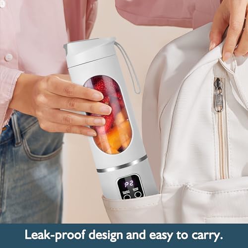 Portable blender Cordless USB-C rechargeable 15OZ juicer cup White - Image 2