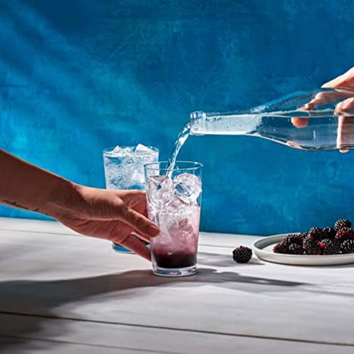 10pc Stackable Drinking Glasses, 16oz Clear Glass Cup Glassware Set