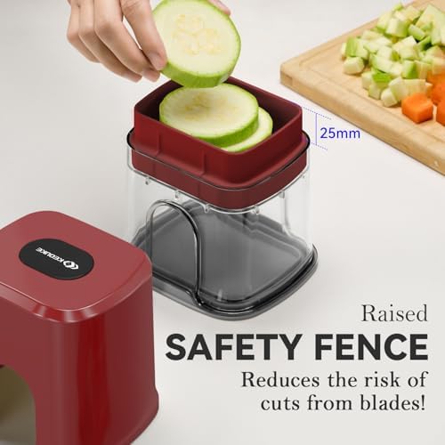 Vegetable Chopper Cube Container, Three Blades, French Fry Cutter