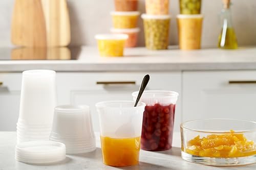24 Pack 32 Oz Plastic Deli Containers with Lids, Clear Food Storage