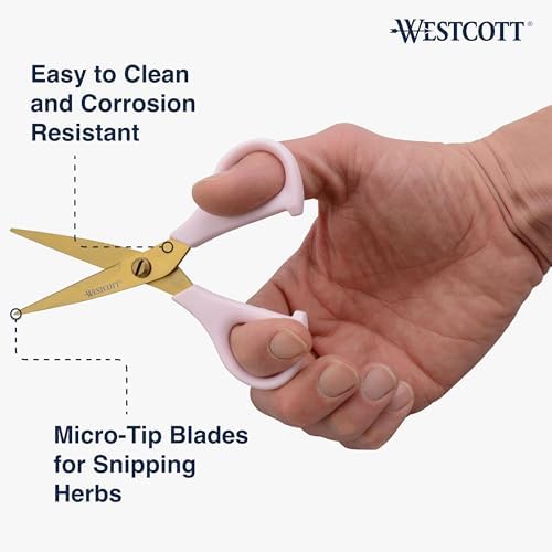 All-Purpose Kitchen Snips for Herbs, Pink with Gold Blade - Precision-Ground Blades, Durable Design, Ideal Kitchen Scissors for Everyday Tasks, 5-Inch