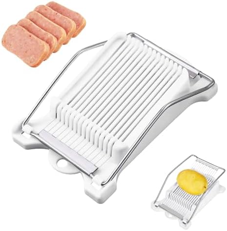 Spam Cutter Luncheon Meat Slicer,Egg Slicer Cutter for Hard Boiled Eggs,10/14 Slices Stainless Steel Wires (white, 14 Slices Wires) by Unknown