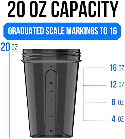 6 Pack 20oz Protein Shaker Bottle for Protein Mixes, Mood Tones