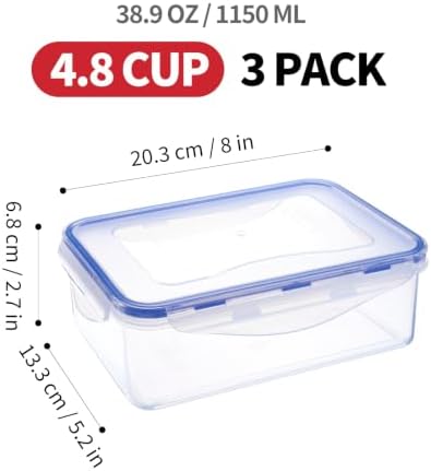 Food Storage Containers, Medium, Set of 3 (4.8 Cup)