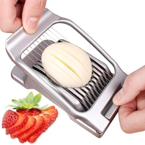 OCHI Stainless Steel Egg Slicer, Heavy Duty Aluminum Cutter for Hard Boiled Eggs, Dishwasher Safe, Perfect for Strawberries & Soft Fruits by OCHI
