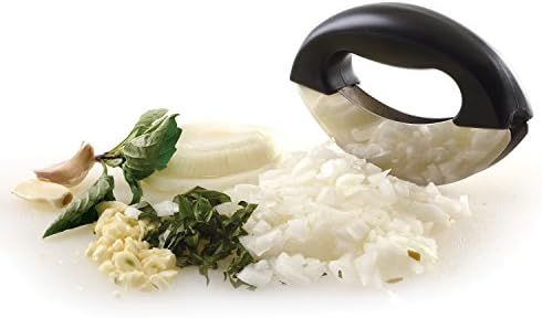 Norpro Stainless Steel Double Blade Mezzaluna Herb Chopper & Cover - Image 2
