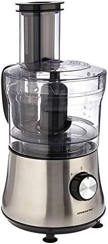 Ovente Electric Food Processor & Vegetable Chopper 8-Cup Capacity with Stainless Steel Slicer or Shredder, 2 Speed Control, Powerful 500 Watts Processor for Large Food Ingredients, Silver (PF6007S) - Image 2