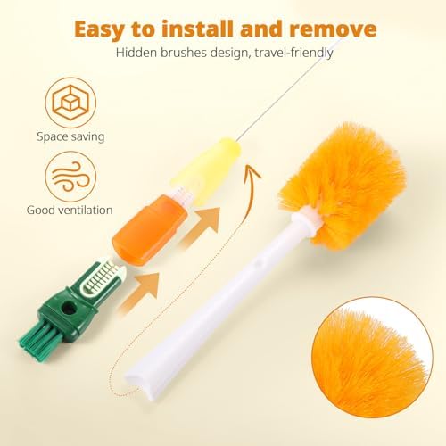 OUTXE 5 Pack Bottle Brush Cleaning Set, 5-in-1 Cup Cleaner Brush - Image 3