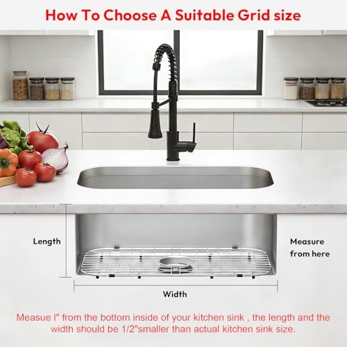 Foldable Sink Protector Grid, 26-1/16"×14-1/16" Sink Bottom Rack