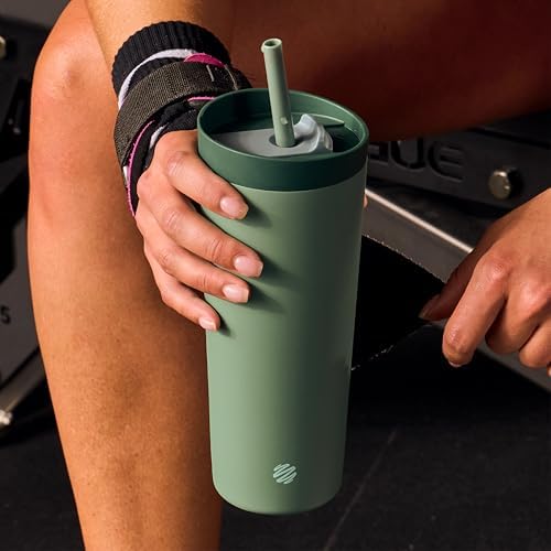 BlenderBottle Tumbler 2-in-1 Stainless Steel Shaker Bottle 24 oz, Sea Glass - Image 5