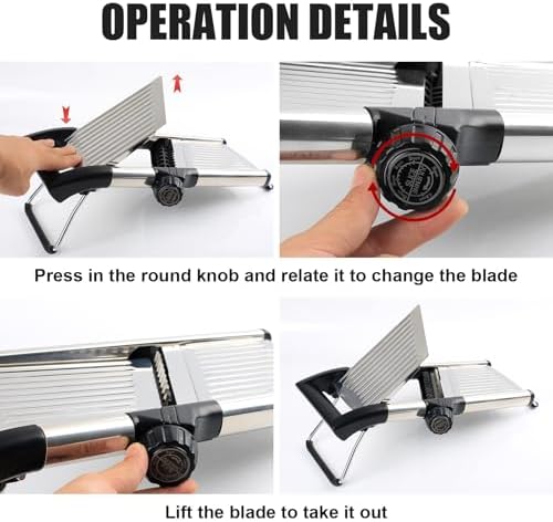 Mandoline Slicer for Kitchen, Adjustable Stainless Steel Vegetable Slicer - Image 3