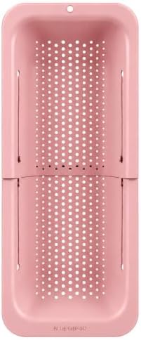 Over Sink Colander, Extendable Kitchen Strainer, Pink