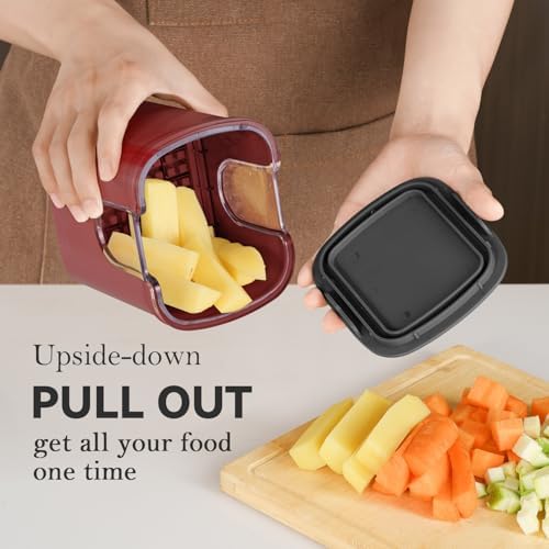 Vegetable Chopper Cube Container, Three Blades, French Fry Cutter