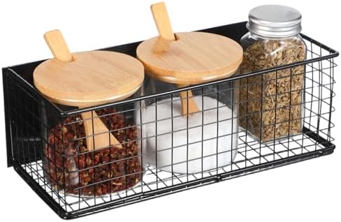 Magnetic Spice Rack for Refrigerator Door Fridge Magnetic Rack Storage Holder Stainless Steel Seasoning Spice Mesh Basket Kitchen Organizer for Spices Tools Snacks 9.64 X 3.93 X 3.14 in