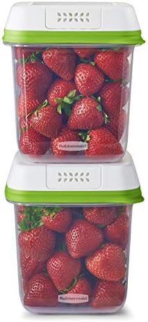 FreshWorks Produce Saver, Medium Produce Storage Containers, 2 Pack
