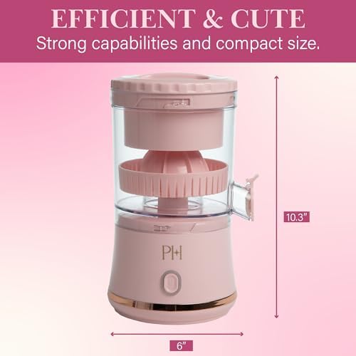 Paris Hilton Electric Citrus Juicer, Mini Portable Cordless Juicer with USB Rechargeable Base, One-Touch Button, Compact Lemon, Lime and Orange Juicer, Pink - Image 6