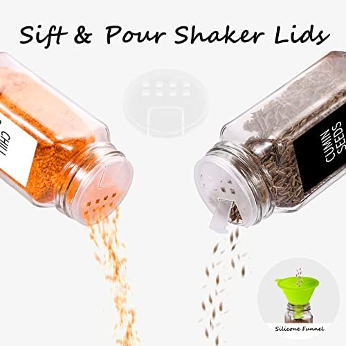 24-Pack Empty Glass Spice Jars with Labels, 4 oz, Bamboo Lids