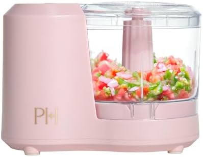 Paris Hilton 1.5-Cup Food Chopper, Stainless Steel Blade With One-Touch Pulse Control, Compact Mini Electric Chopper For Vegetables, Herbs, Nuts & Dressings, Pink by TheWorldofParisHilton