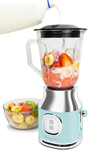 Nostalgia Classic Retro Electric Pulse Blender, 1 Liter Glass Pitcher, Includes Tritan Personal Travel Bottle With Lid And Storage Container, High Power 300 Watts Crushes And Pulverizes Ice Cubes - Image 3