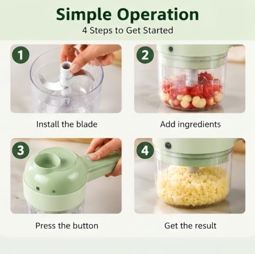 5-in-1 Food Chopper with Container, Multi-Function Vegetable Chopper. - Image 4