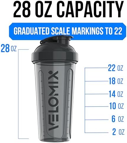 VELOMIX 4 Pack 28oz Protein Shaker Bottle for Protein Mixes, Burgundy - Image 4