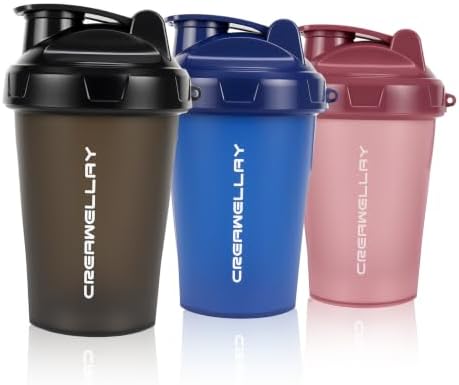 3 Pack Shaker Bottles for Protein Mixes, 17 oz Small Protein Shaker Bottle with Handle, Gym Shaker Cups with Blending Ball for Pre Workout, BPA-Free & Dishwasher Safe (Black, Pink, Blue)