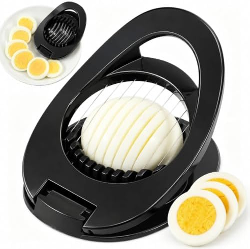 NOVANO Stainless Steel Wire Egg Cutter, Hard Boiled Egg Slicing Gadget, Egg Salad Making Tool, Versatile Kitchen Accessory for Eggs, Avocado, Strawberry, Kiwi Fruit by Novano