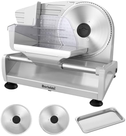 Meat Slicer Machine for Home, 200W Food Slicer with Two 7.5" Blades