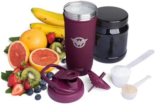 Smartshake DC COMICS Reforce Stainless Steel Protein Shaker Bottle 900 ml | 30 oz - Leakproof Screw-on Lid - BPA Free – Unisex - Non Insulated - Wonder Women Logo - Image 6