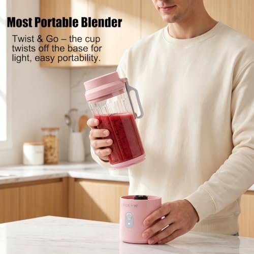 VOLYN Mini Electric Blender Smoothie Maker with Straw & Cleaning Brush - Image 4
