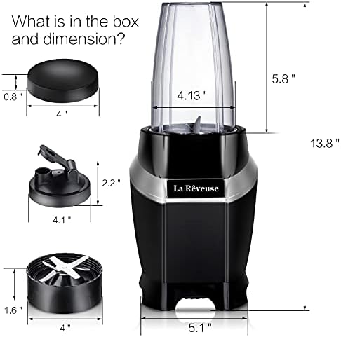 1000W Power Blender For Smoothies, Shakes, Frozen Drinks, Black