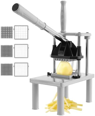 Commercial Vegetable Chopper w/ 4 Replacement Blades, Heavy Duty Stainless Steel Dicer Cutter, Potato Dicer & Fruit Slicer for Onion, Cabbage, Carrots, Potato, Mushroom by FALESOUL