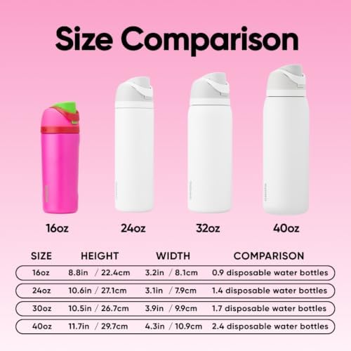 Owala FreeSip Kids Stainless Steel Water Bottle 16 oz All the Berries