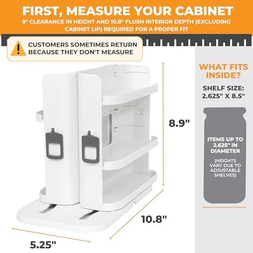 Spice Rack Organizer for Cabinet, 4 Adjustable Shelves