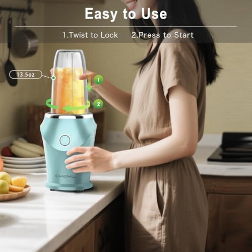Personal Blender 13.5oz Portable ABS Cup with 4 Stainless Steel Blade - Image 5