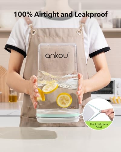 Airtight Food Storage Container with Pop Lid & 130ml Scoop, 4L/4.2qt *2 BPA-Free Cereal, Rice, Flour, Pasta & Snack Container, Stackable & Durable,Kitchen Pantry Organizer