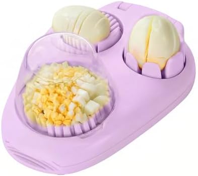 3 Slice Modes Egg Slicer for Hard Boiled Eggs, Stainless Steel Egg Cutter, 3-in-1 Kitchen Chopper Tool, Purple by LYLHZRMDGC