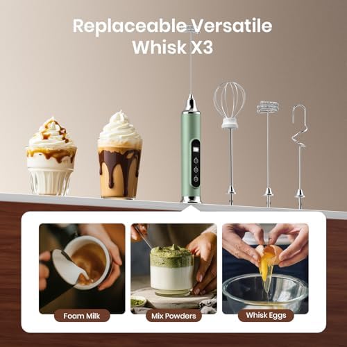 YUSWKO Milk Frother Wand for Coffee, Coffee Frother Handheld Drink Mixer - Image 6